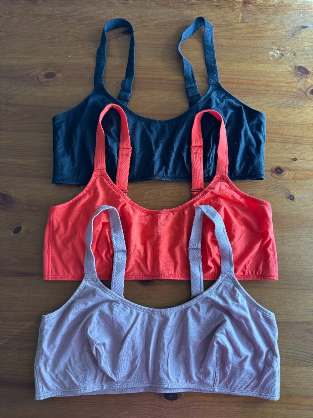 Parade Bras - Set of Three - Black, Red, Mauve - X-Large